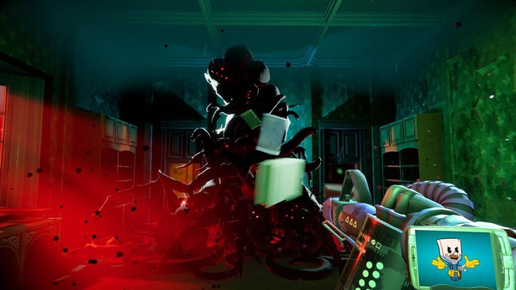 There Are No Ghosts at the Grand gameplay nocturno mostrando herramientas convertidas en armas para combatir fantasmas en hotel británico