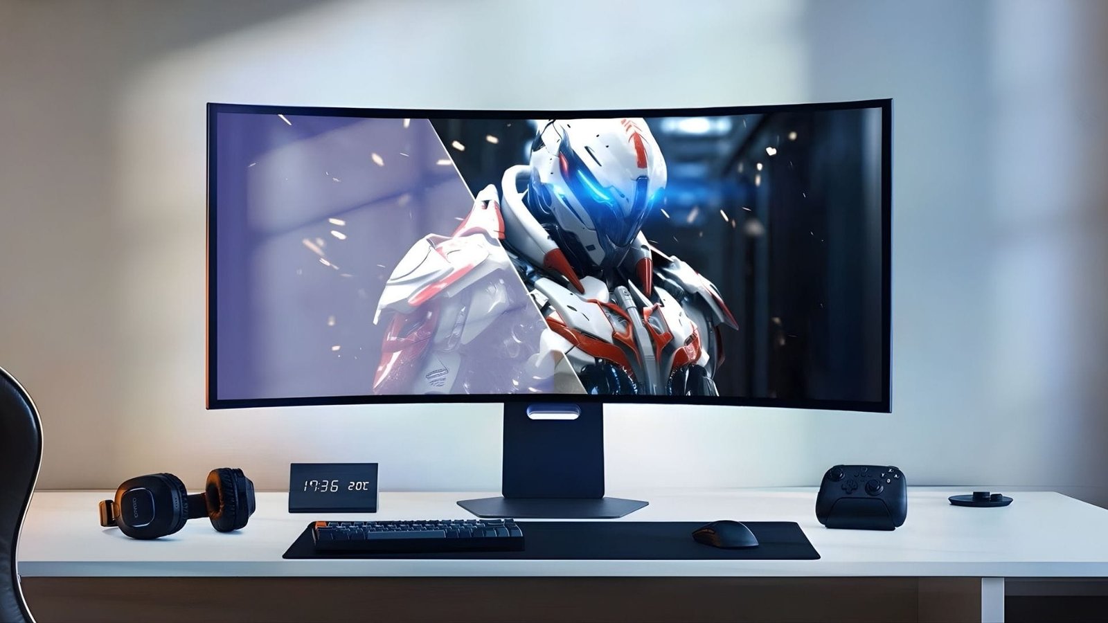 Monitor gaming LG UltraGear 45GX950A con panel OLED 5K2K curvo 800R y diseño sin bordes