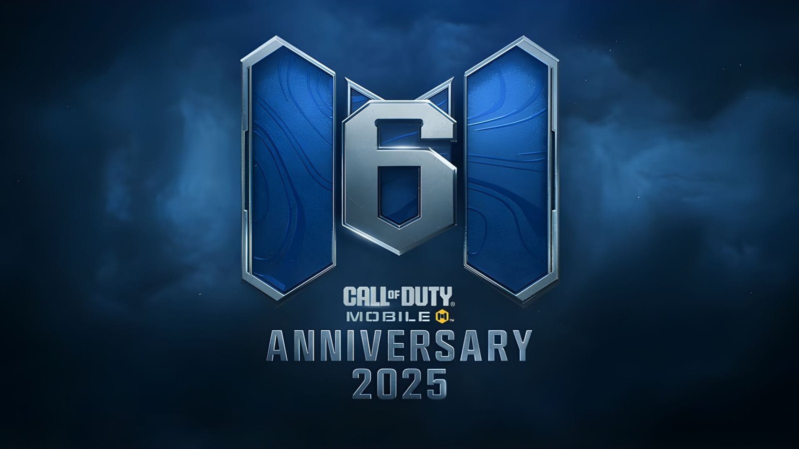 Logo oficial del sexto aniversario de Call of Duty Mobile con el número 6 y Anniversary 2025