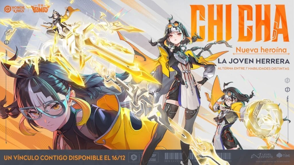 Chicha nueva heroína luchadora de Honor of Kings con cinco armas intercambiables