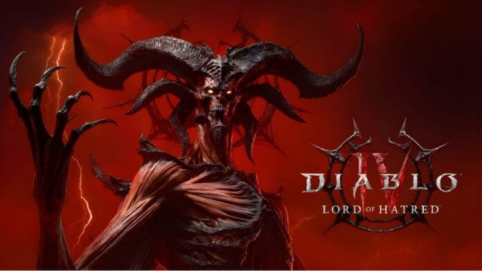 Logo oficial Diablo IV Lord of Hatred con Mefisto Señor del Odio