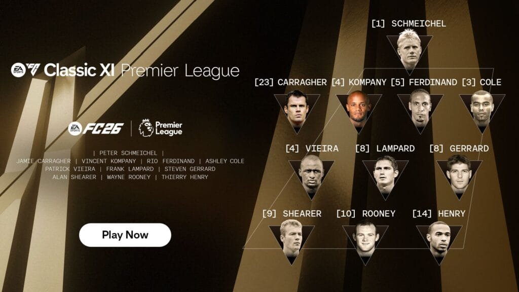 EA SPORTS FC 26 Classic XI: Los equipos leyenda ya están disponibles 2 Premier League Classic XI con Rooney en EA Sports FC 26