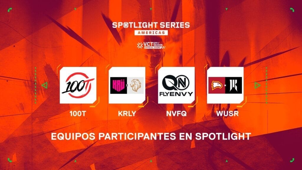 Logos de los cuatro equipos participantes en Spotlight Series Americas 2025