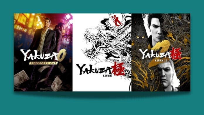 Arte oficial de los 3 juegos Yakuza lanzados por SEGA por el 20º aniversario de Like a Dragon