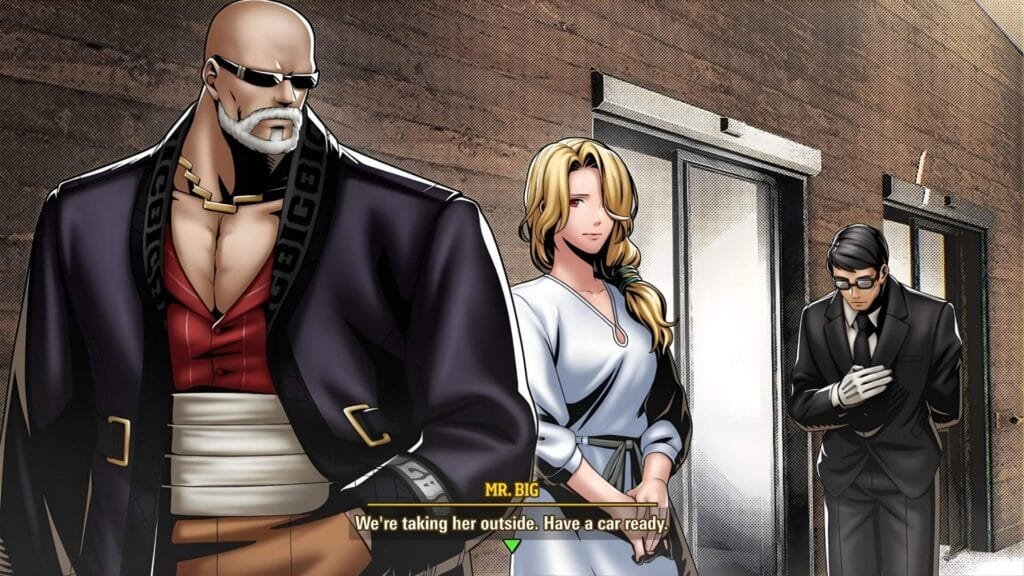 Escena del modo EOST mostrando a Mr Big con Marie madre de Rock en Fatal Fury