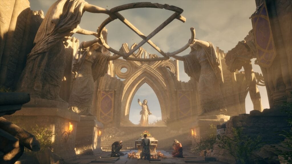 Screenshot de gameplay de Solasta II explorando el continente de Neokos
