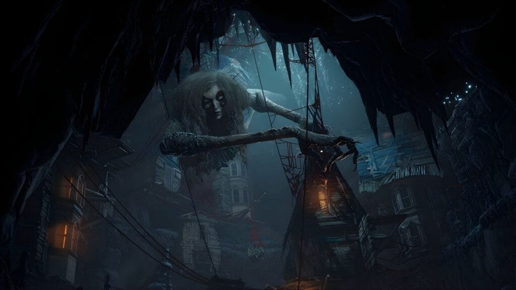 Criatura Huggin' Molly en South of Midnight con estilo gótico sureño