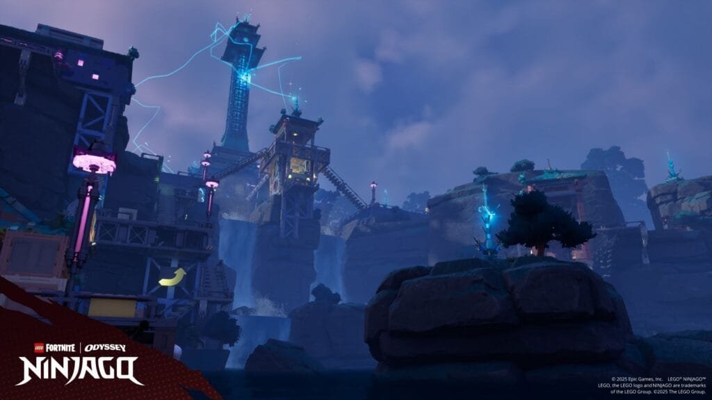 Ninjago llega a LEGO Fortnite Odyssey el 11 de diciembre: Personajes, armas y nueva isla 3 Templo del Rayo maestro elemental Jay Ninjago LEGO Fortnite Odyssey habilidades elementales diciembre 2025