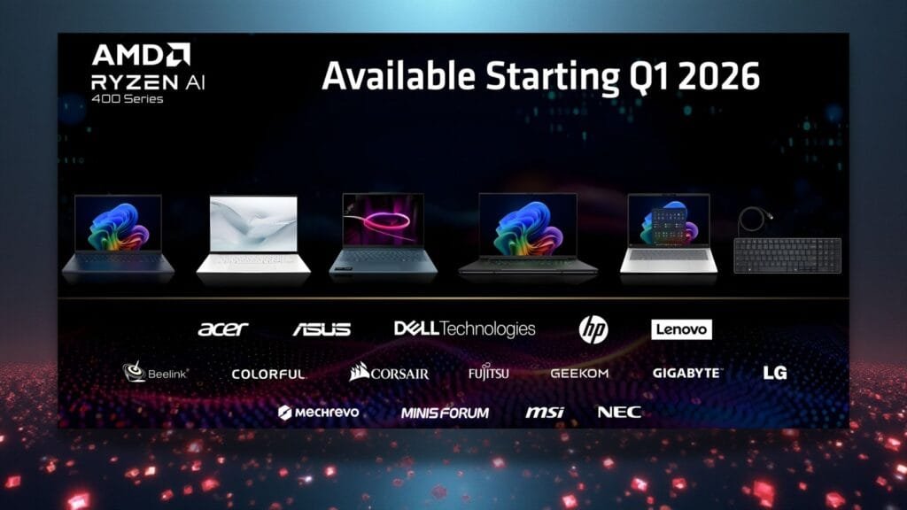 Procesadores AMD Ryzen AI Serie 400 presentados en CES 2026 con tecnología XDNA 2