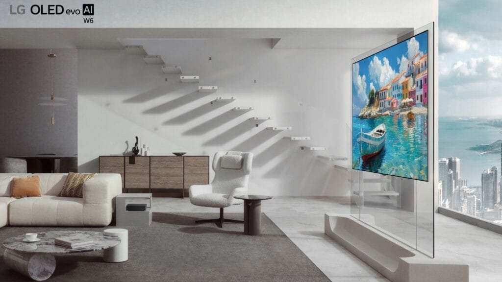 LG OLED evo W6 con sistema True Wireless y Zero Connect Box transmisión inalámbrica 4K