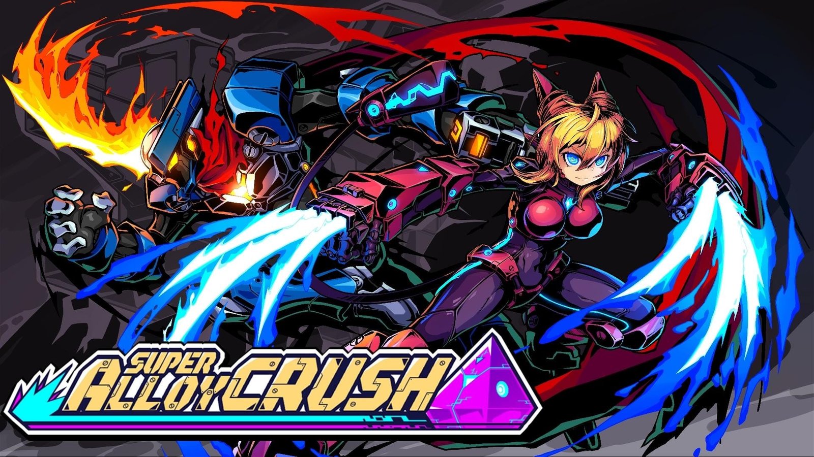 Logo oficial de Super Alloy Crush mostrando el título del juego
