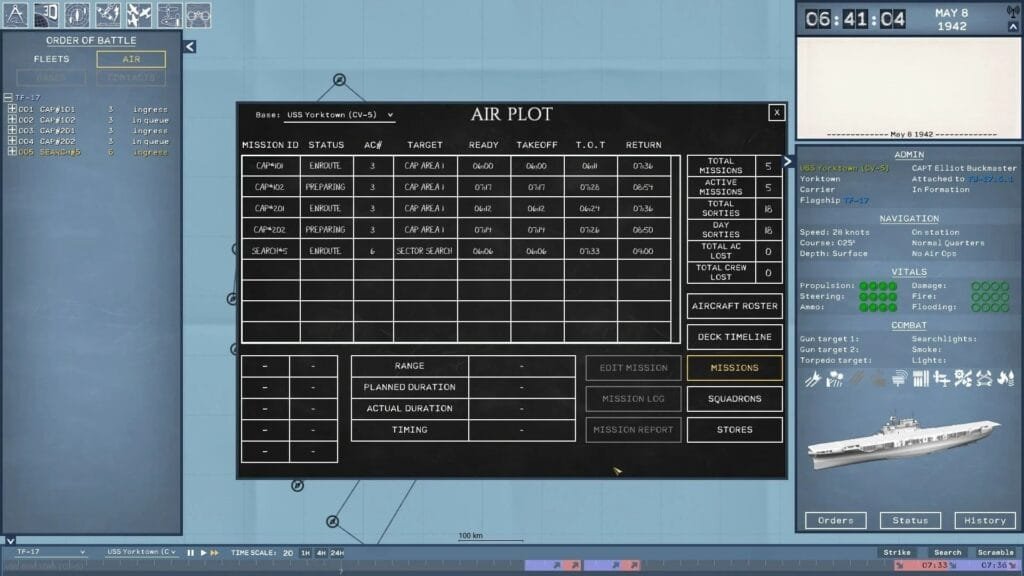 Interfaz de planificación y comando en Task Force Admiral
