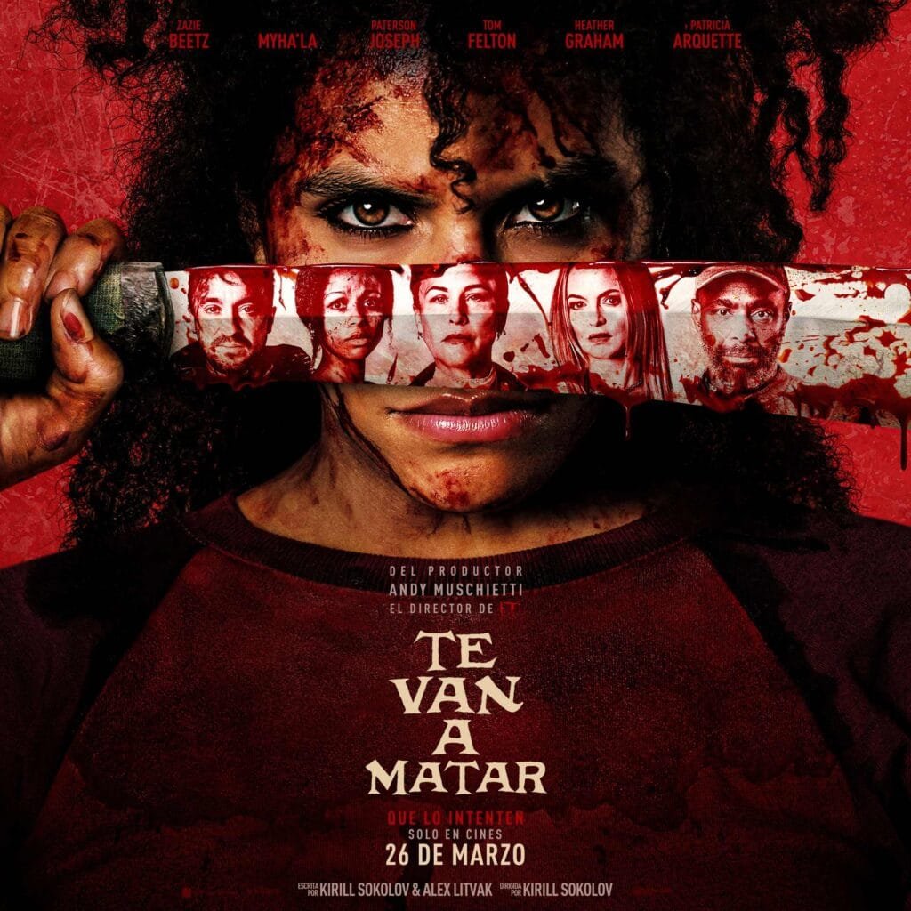 Póster oficial de Te van a matar con Zazie Beetz protagonista