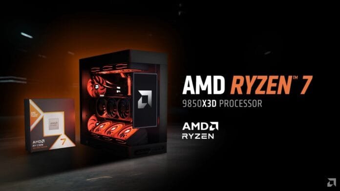 PC gaming con AMD Ryzen 7 9850X3D CPU más rápido mundo 5.6 GHz boost