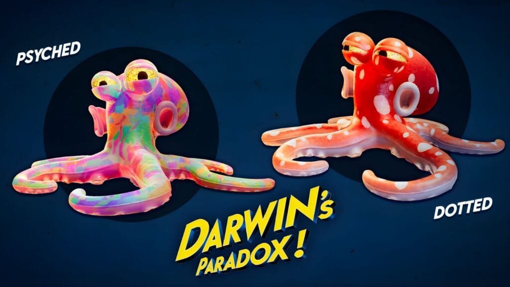Darwin's Paradox! de Konami sale el 2 de abril | y ya puedes jugar la demo gratis 1 Darwin's Paradox skins de preventa Psyched y Dotted - cosméticos exclusivos para PS5 Xbox Switch 2 PC