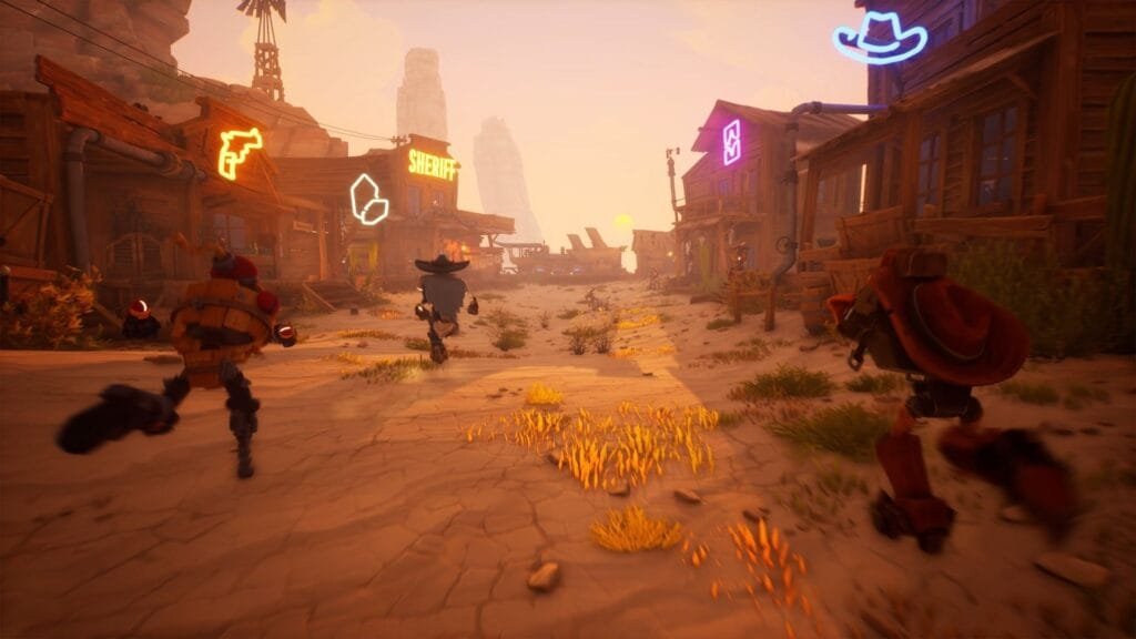 Far Far West gameplay multijugador pueblo oeste Steam shooter co-op