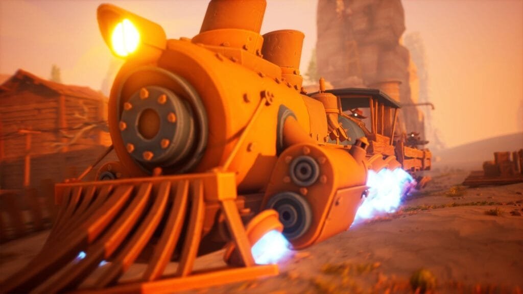 Far Far West locomotora boss enemigo extractor shooter Steam PC