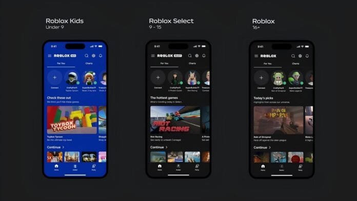 Roblox Kids y Roblox Select cuentas por edad controles parentales menores 2026