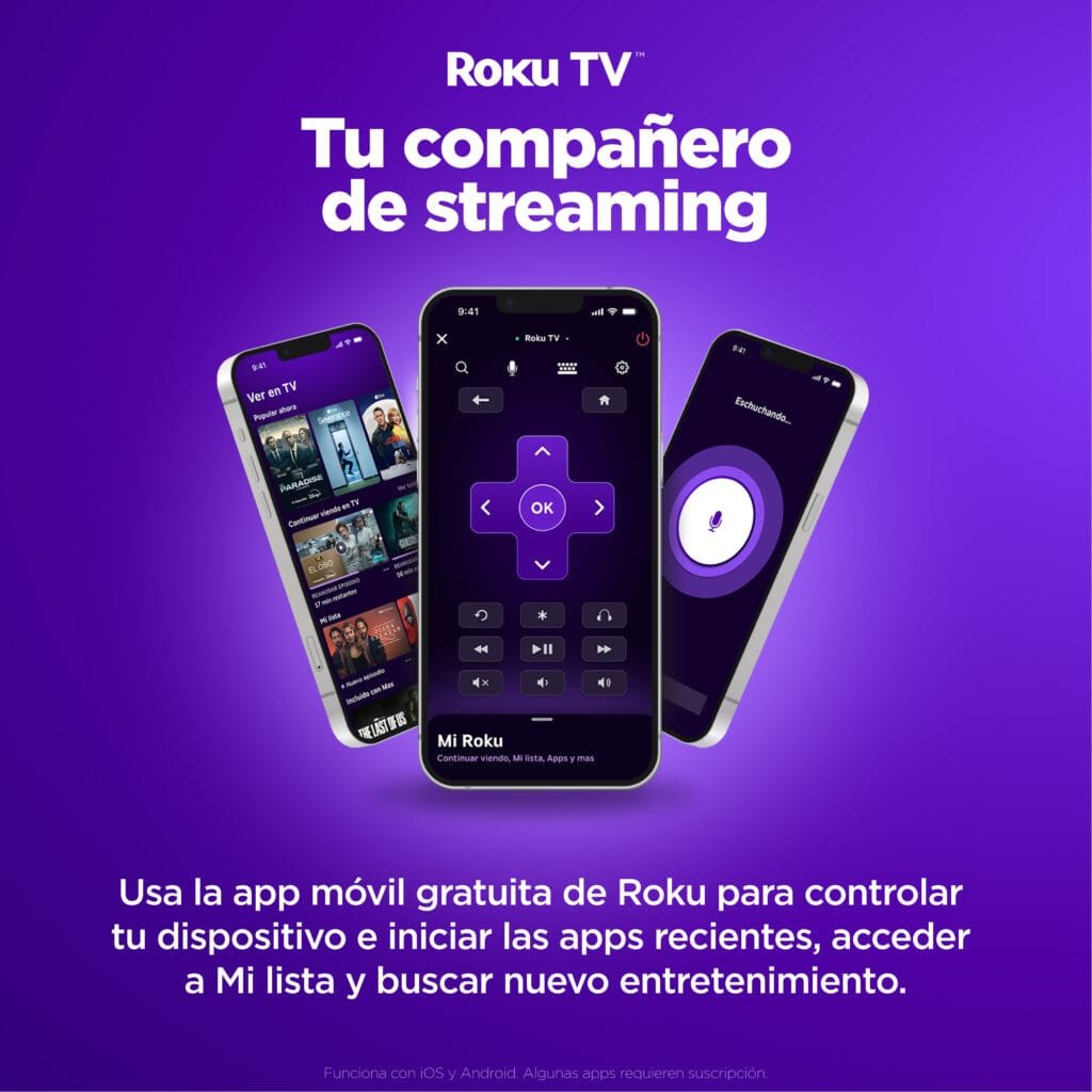 App móvil Roku TV control desde celular streaming Colombia gratis