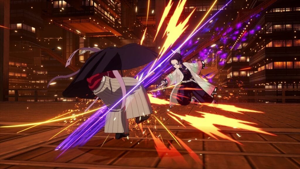 Shinobu Kocho Castillo Infinito combate modo Versus DLC Hinokami Chronicles 2