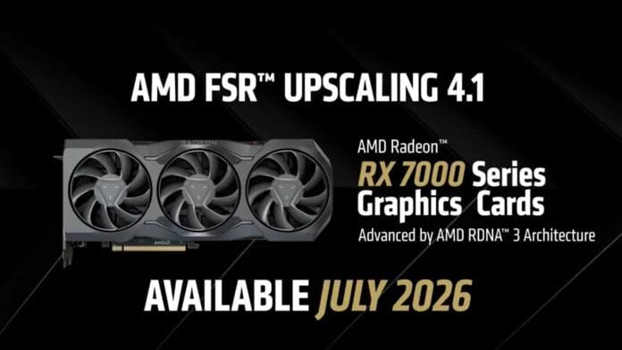 AMD FSR Upscaling 4.1 llega a Radeon RX 7000 en julio 2026