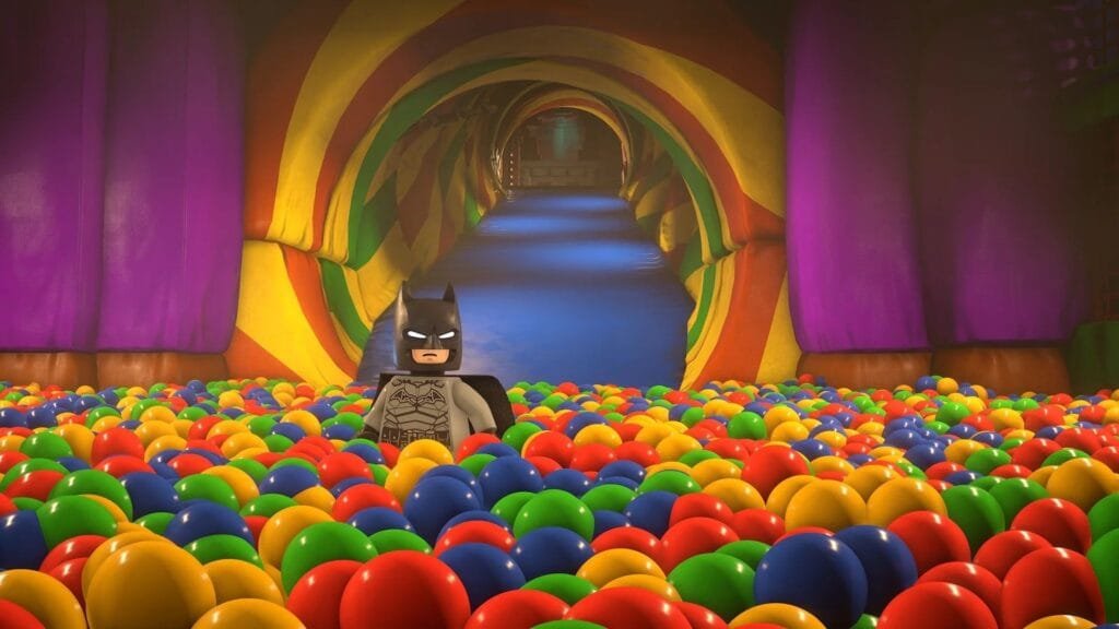 LEGO Batman Legacy Dark Knight gameplay piscina de pelotas mundo abierto PS5