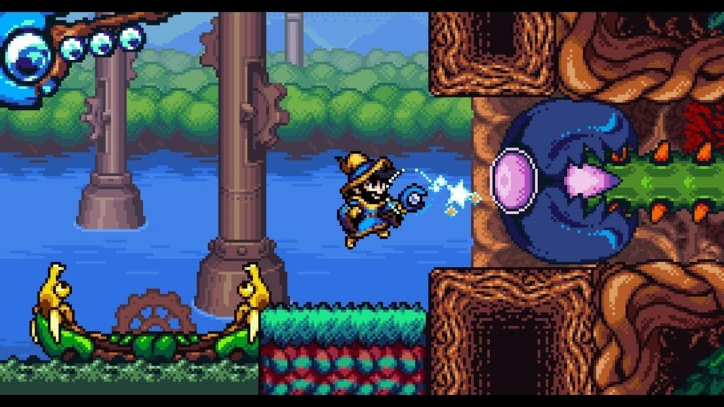 Mago: Hyperdelicious Edition llega a PS5, Switch y PC: el plataformas retro peruano con Gourmet Box física y mundo inspirado en Zelda 2 Jefe de hielo en Mago Hyperdelicious Edition mundo nevado pixel art