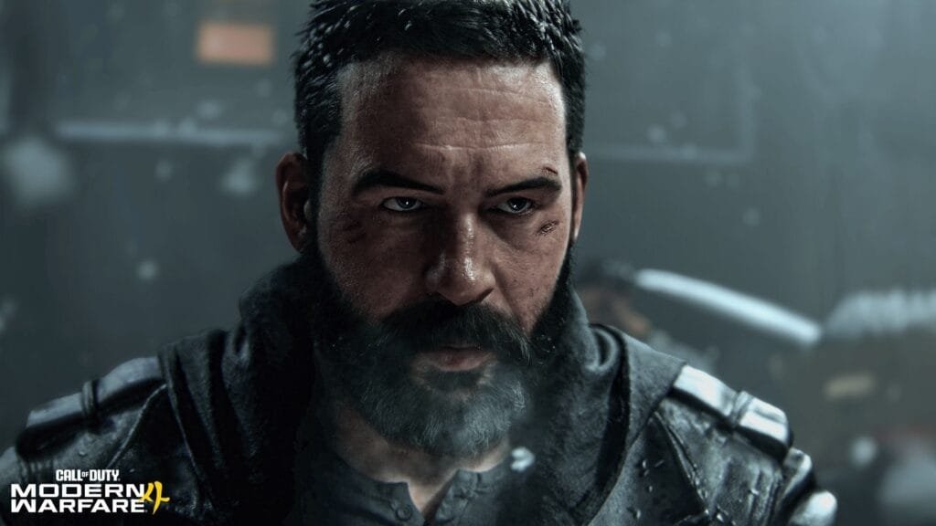 Primer plano del Capitán Price en Modern Warfare 4 con expresión intensa