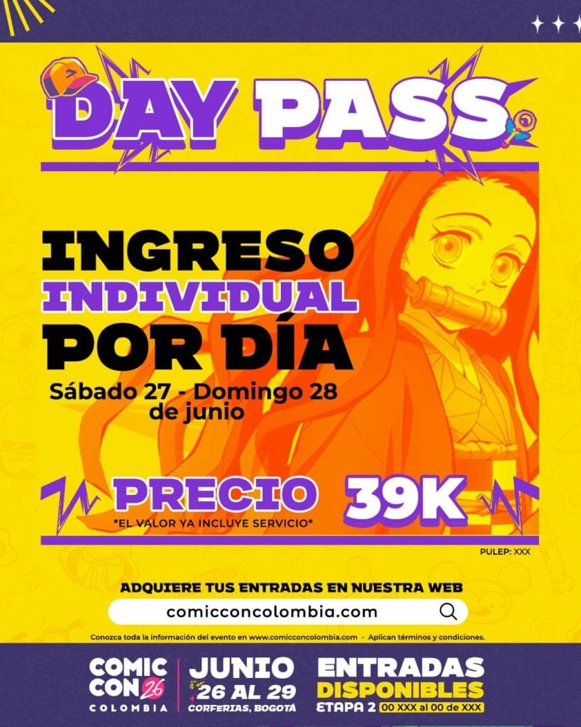 Precios entradas Comic Con Colombia 2026 One Ticket Day Pass