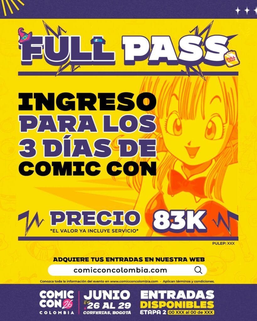 Precios entradas Comic Con Colombia 2026 One Ticket Day Pass Full Pass