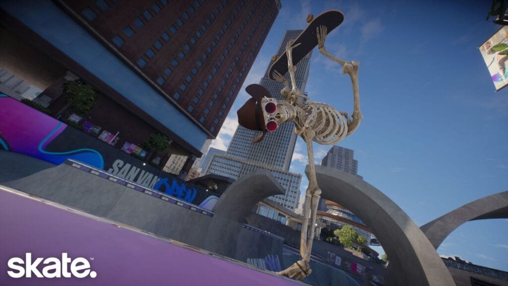 Vista exterior del Lucre Financial Stadium de skate. Temporada 4 en Brickswich
