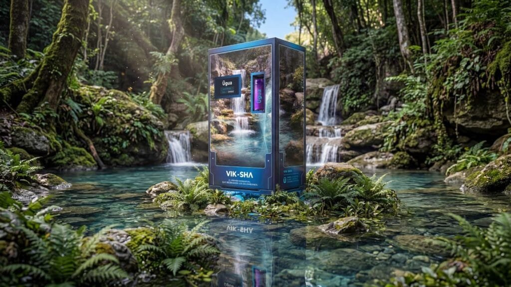 Máquina Vik-Sha de Best Planet Company que produce agua funcional sin extraer fuentes naturales