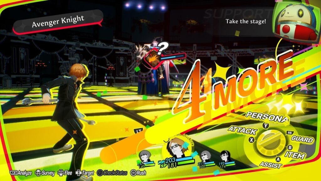 Persona 4 Revival ya tiene fecha de lanzamiento: el remake de Golden llega el 18 de febrero de 2027 a PS5, Xbox y PC, ¿llega a Game Pass? 1 Sistema de combate de Persona 4 Revival mostrando el mechanic 4 More con el equipo de Investigation Team