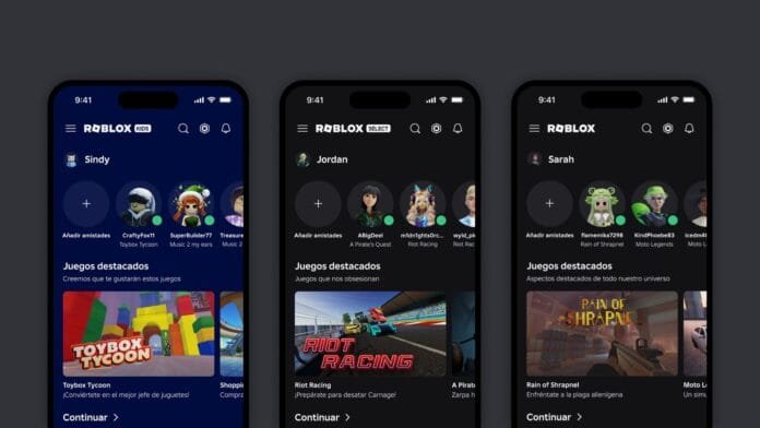 Interfaces de Roblox Kids, Roblox Select y Roblox estándar en iPhone, disponibles desde junio 2026