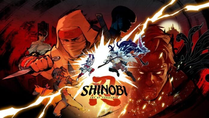 shinobi-art-of-vengeance-nintendo-switch-2-key-art SHINOBI Art of Vengeance para Nintendo Switch 2 — key art oficial con Joe Musashi y los personajes del juego