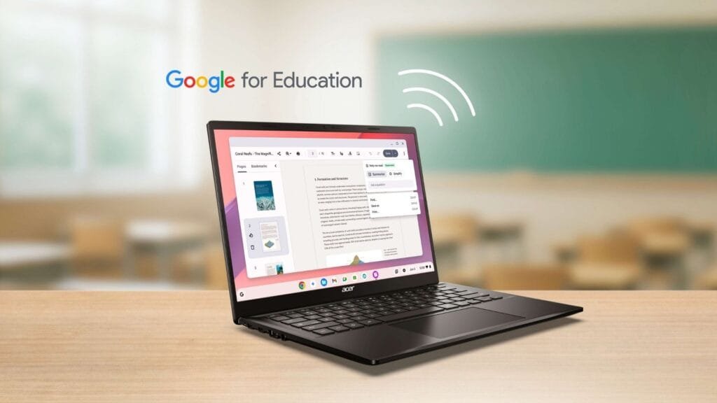 Acer refuerza su portafolio de Chromebooks para colegios y universidades en Colombia y apuesta por la administración centralizada como su ventaja clave 1 Chromebook Acer con Google for Education en un salón de clase