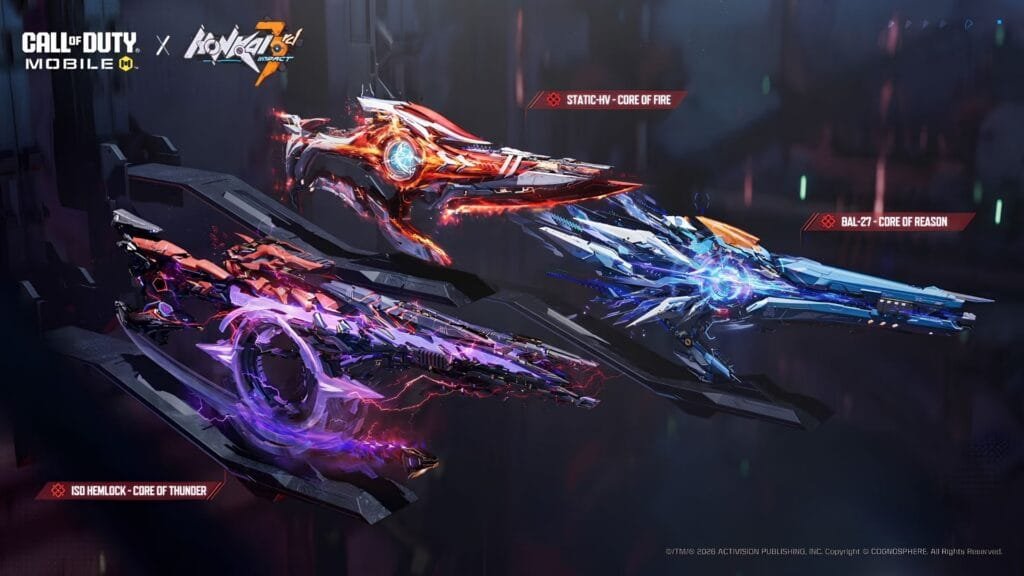 Call of Duty: Mobile x Honkai Impact 3rd llega el 9 septiembre: fecha y hora en Colombia, armas míticas gratis y todo sobre la Temporada 8 1 Las tres armas míticas de Honkai Impact 3rd en Call of Duty Mobile