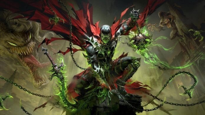 Arte oficial de la colaboración Diablo Immortal y Spawn de Todd McFarlane