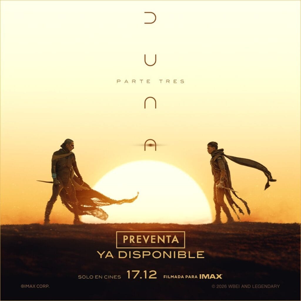 Dune: Parte Tres ya tiene preventa en Colombia: estos son los cines, horarios y cómo comprar boletas para el estreno de diciembre 2 Póster oficial de Dune Parte Tres con anuncio de preventa