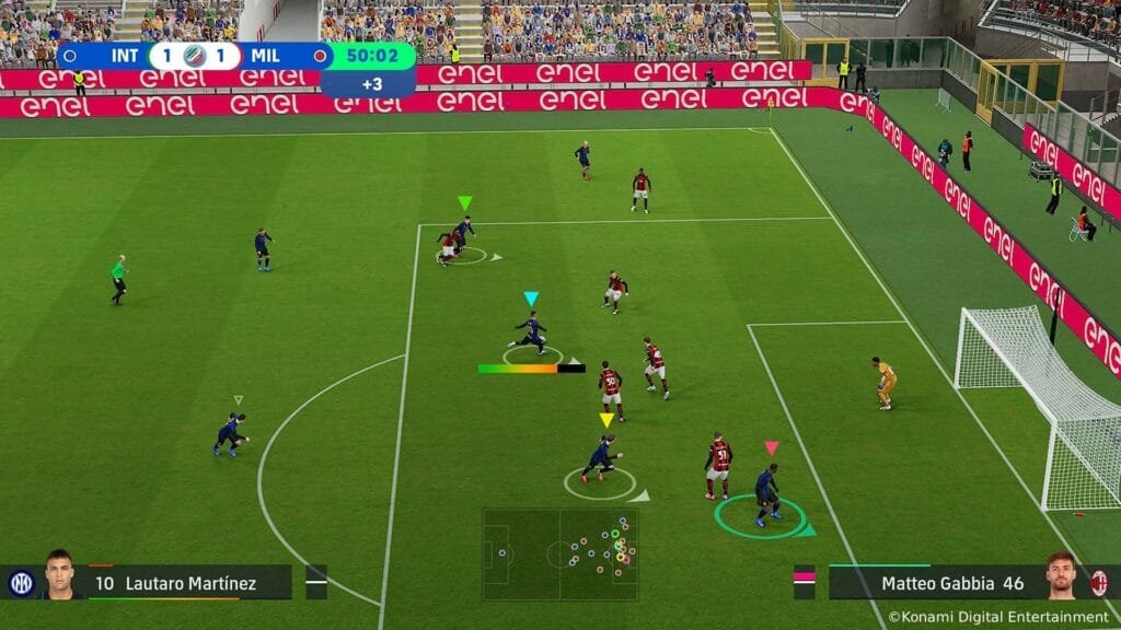 Jugabilidad de eFootball Kick-Off en un partido Inter vs Milan