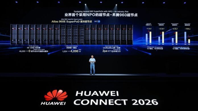 Huawei Atlas 960E SuperPoD en HUAWEI CONNECT 2026, disponible en el tercer trimestre de 2027