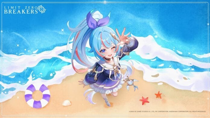 Limit Zero Breakers Prueba Frontier con personaje en la playa de Seraphia