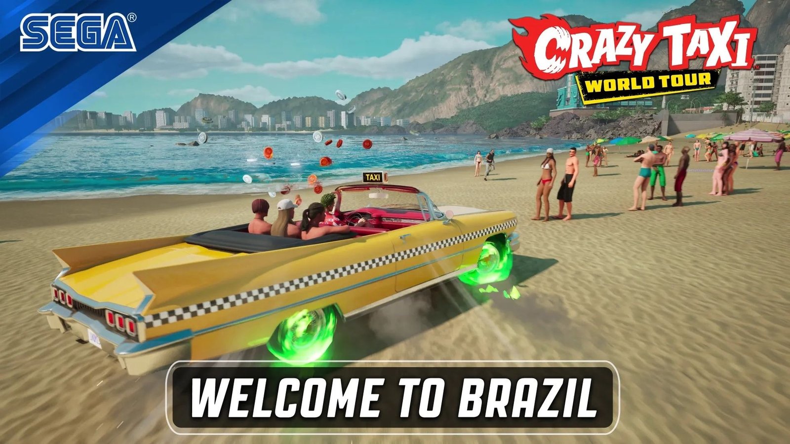 Mapa de Brasil de Crazy Taxi: World Tour con Habib’s, Fogo de Chão y Fast Shop, llega en 2027