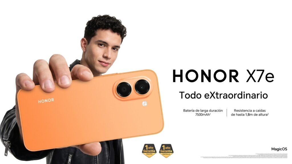 Batería de 7.500 mAh del HONOR X7e con carga de 45 W