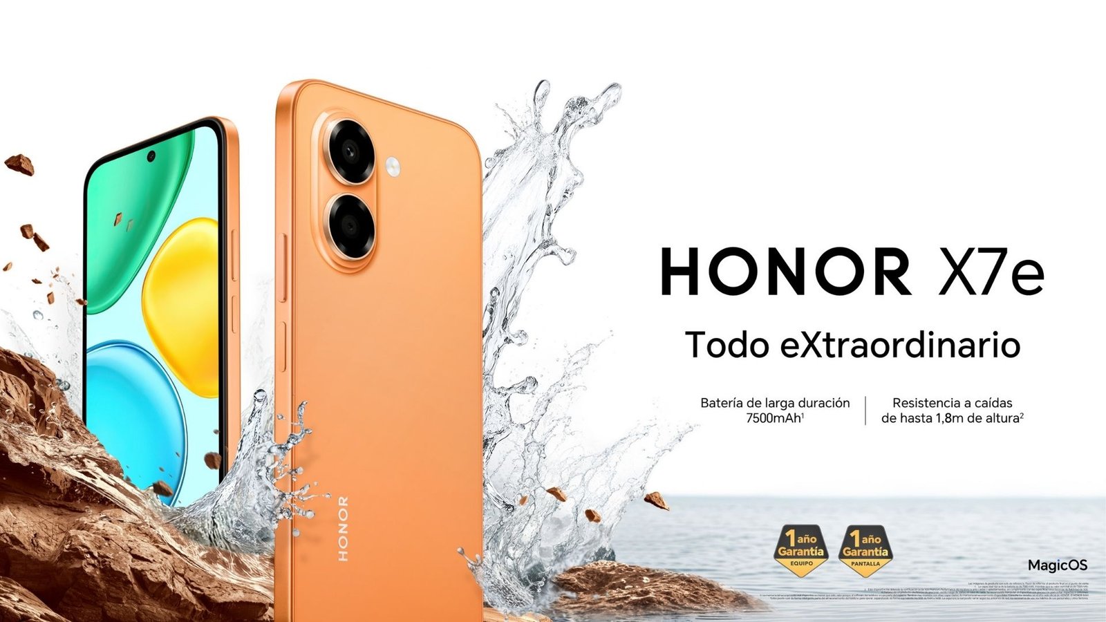 HONOR X7e precio Colombia: celular con batería de 7.500 mAh y resistencia IP64