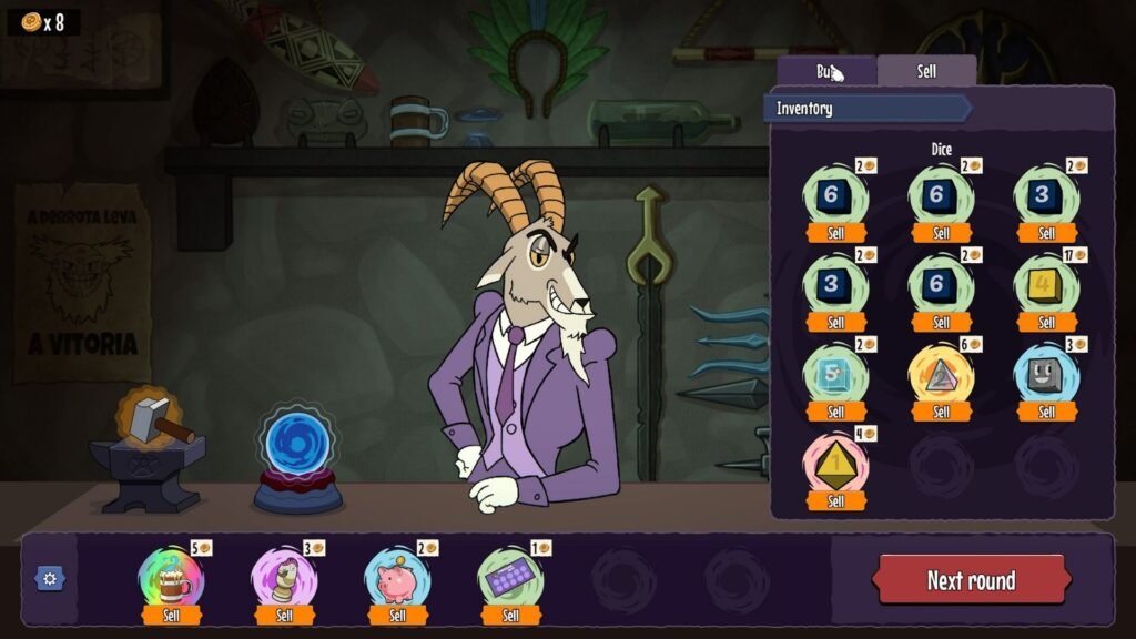 Tienda de Jinx It con dados y Amuletos de la Suerte para armar tu build