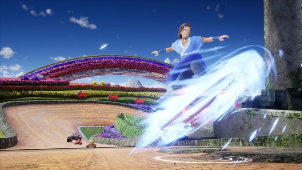 Katara en Sonic Racing: CrossWorlds, personaje del Pack Avatar Legends