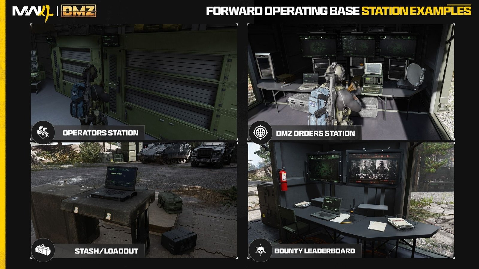 Estaciones de la FOB en DMZ de Modern Warfare 4: Operadores, Órdenes, Stash y recompensas