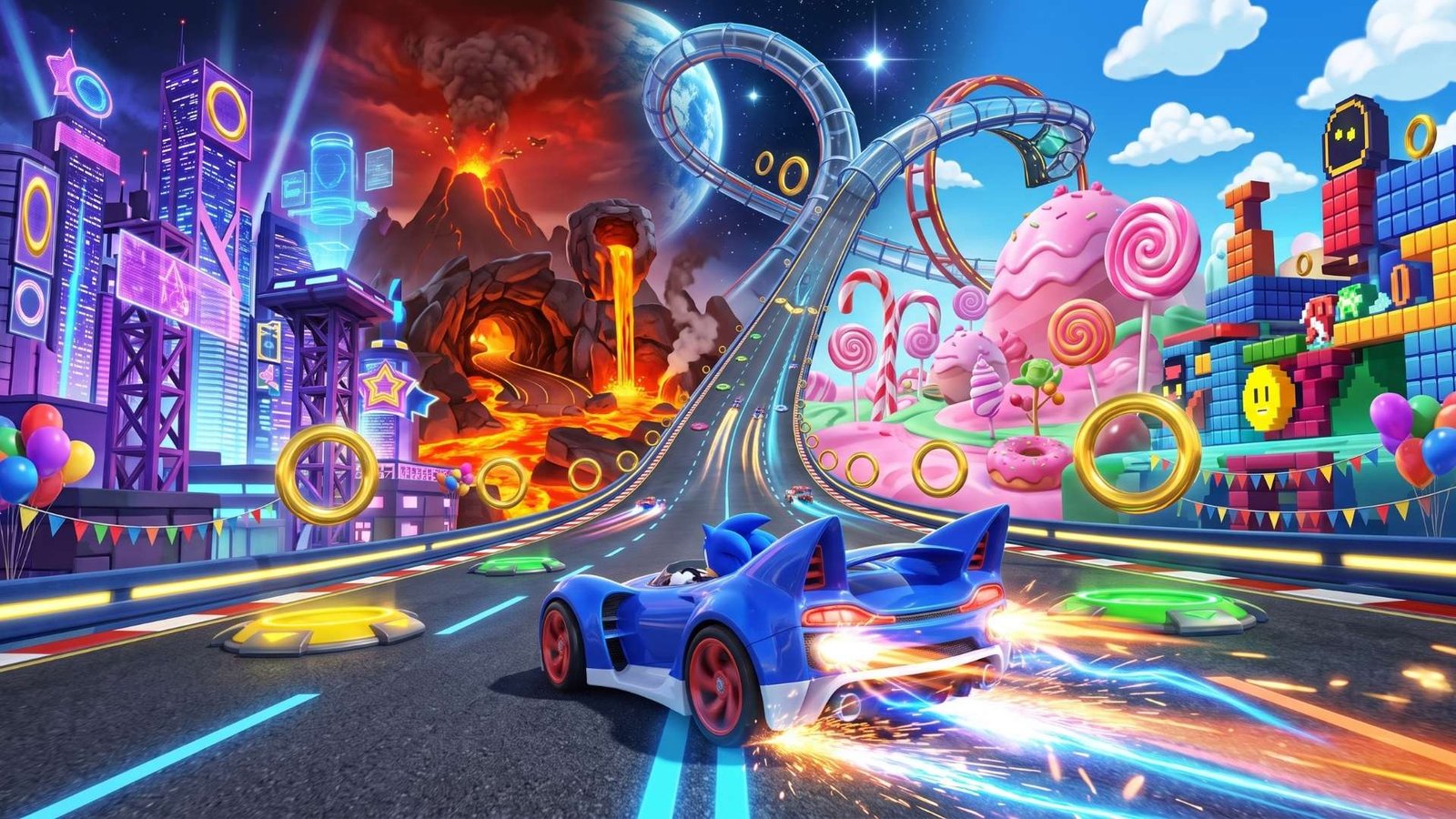 Calendario del Año 2 de Sonic Racing: CrossWorlds con Godzilla y EVANGELION