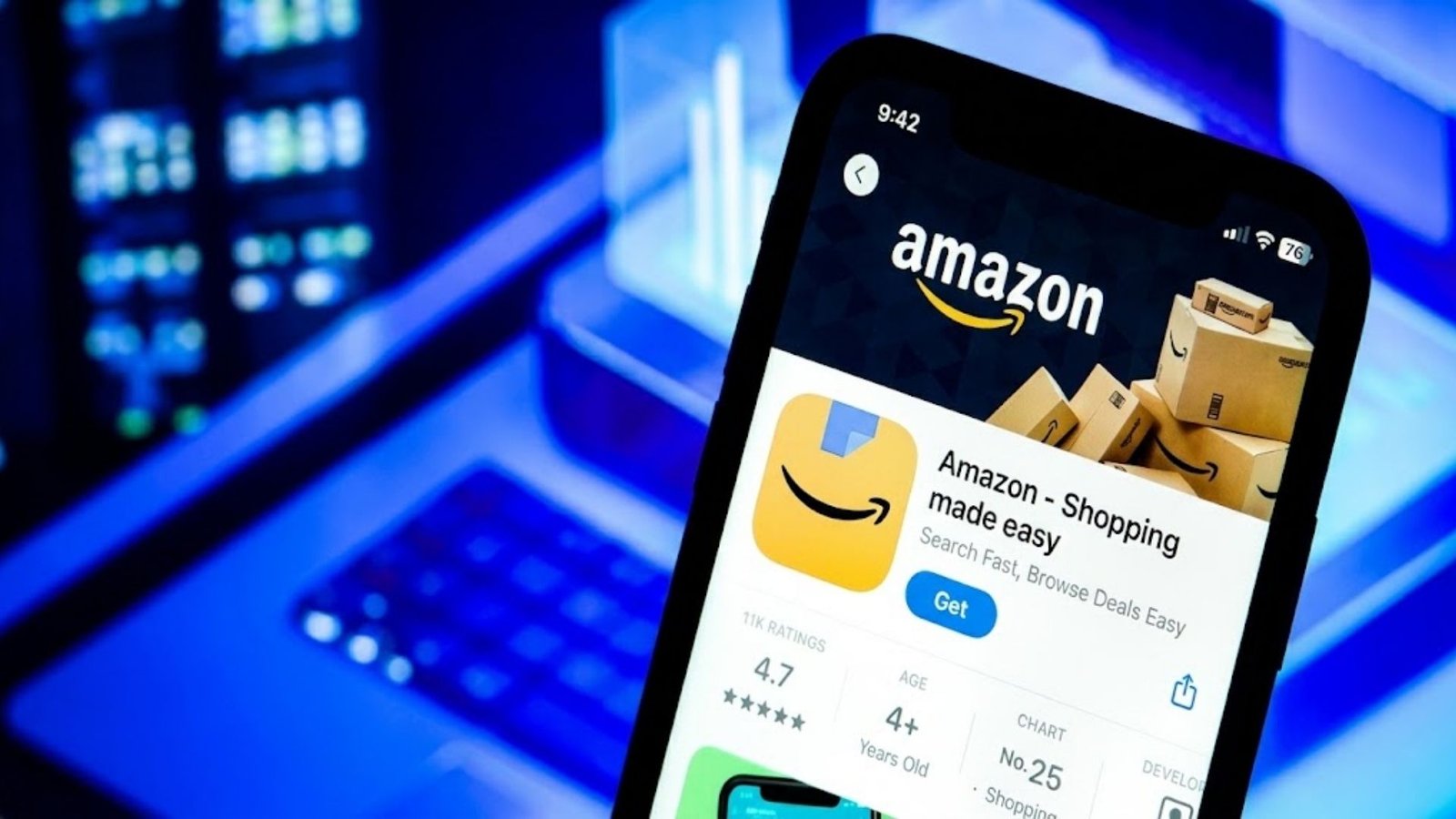 Vender en Amazon desde Colombia: app de Amazon en un celular